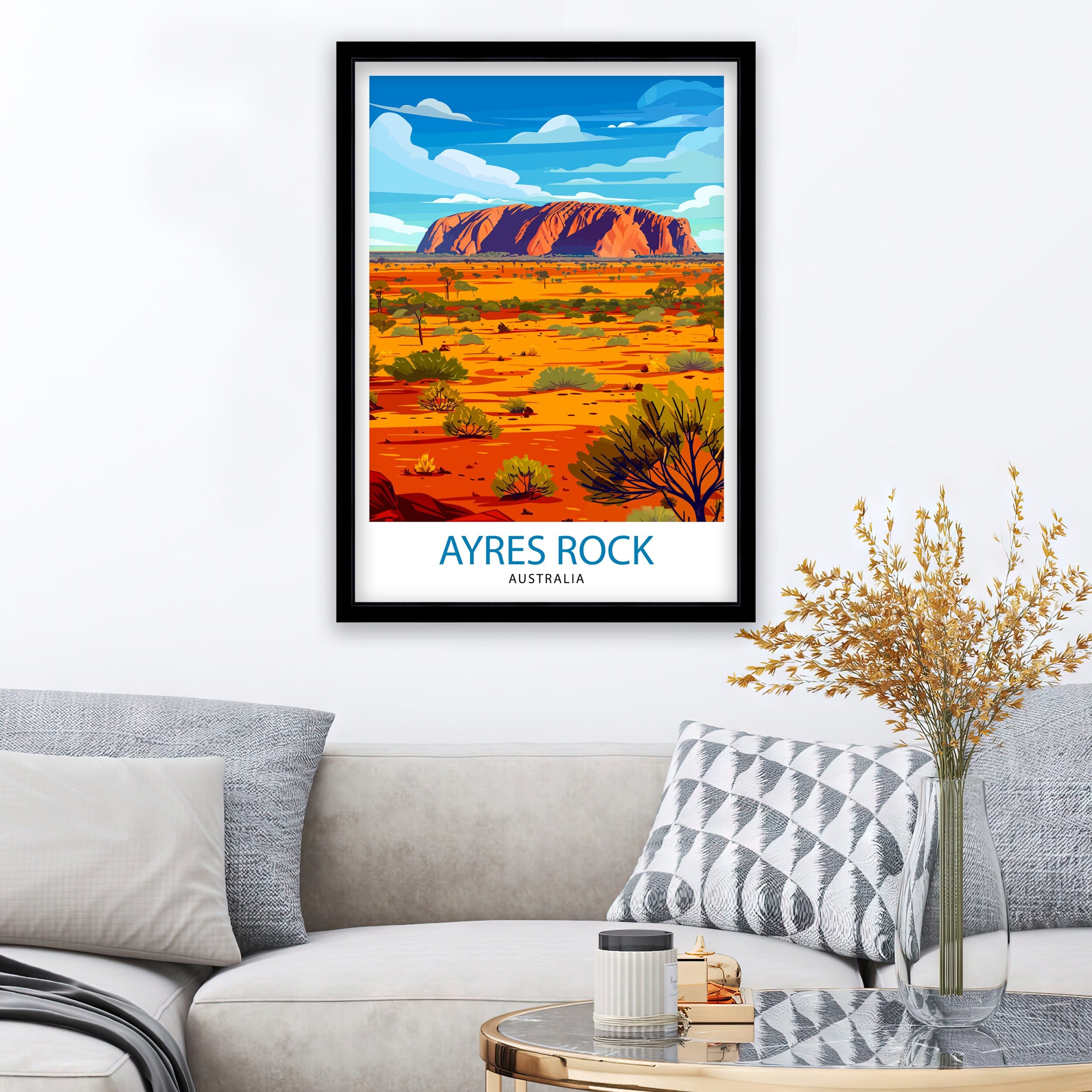 Ayers Rock Australia Travel Print Wall Art Uluru Wall Hanging Home Décor Uluru Gift Art Lovers Australia Art Lover Gift Print Art
