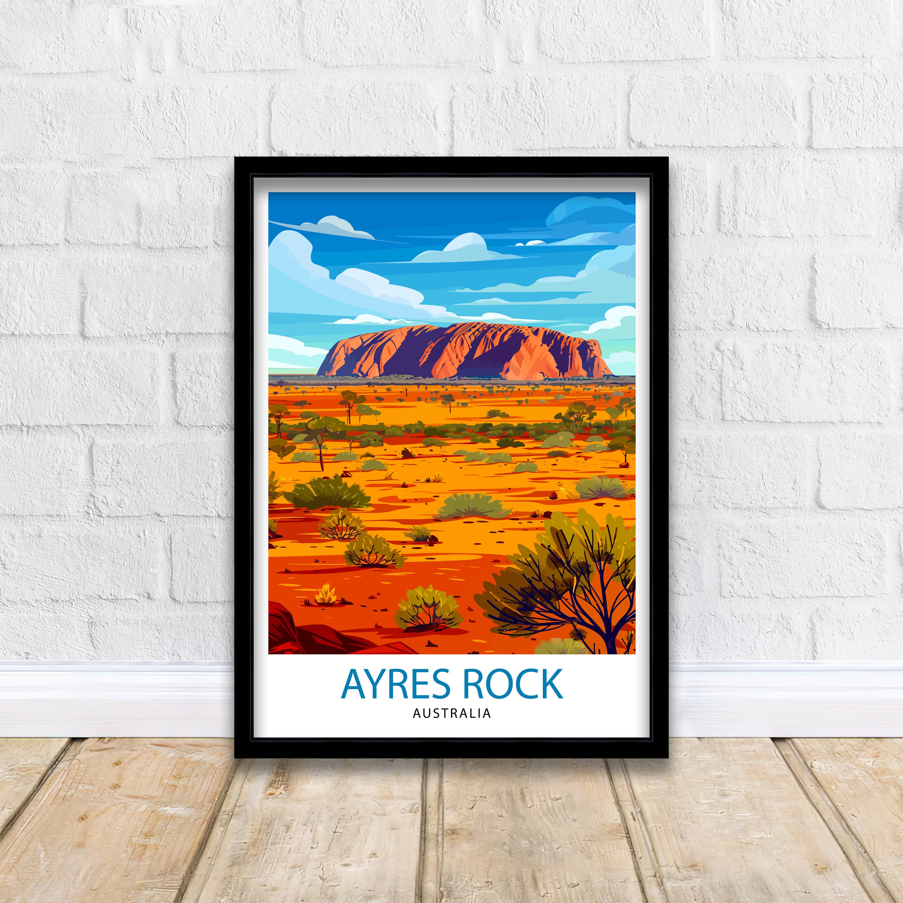 Ayers Rock Australia Travel Print Wall Art Uluru Wall Hanging Home Décor Uluru Gift Art Lovers Australia Art Lover Gift Print Art