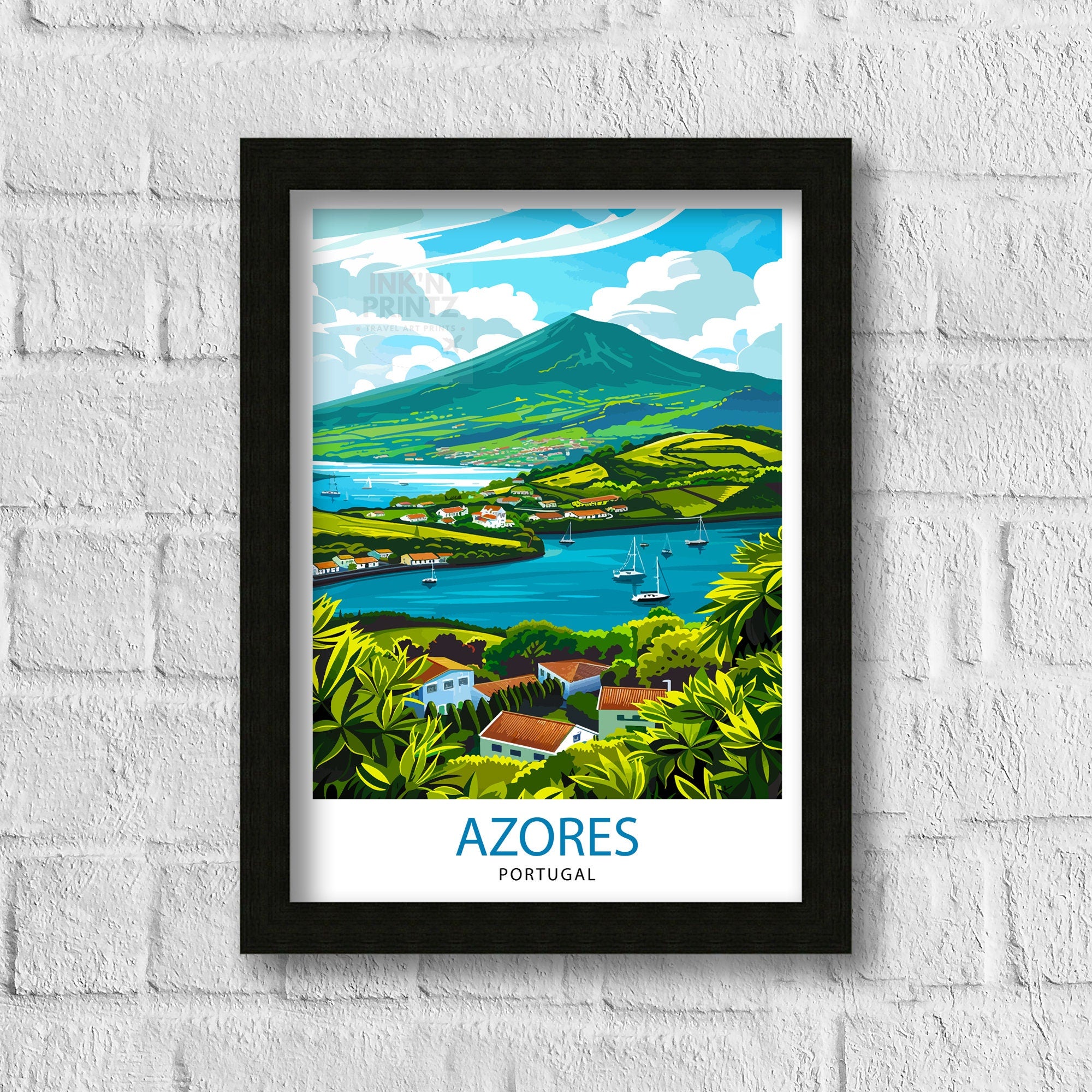 Azores Portugal Print Azores Decor Azores Poster Azores Art Azores Wall Art Gift for Nature Enthusiasts Azores Home Decor
