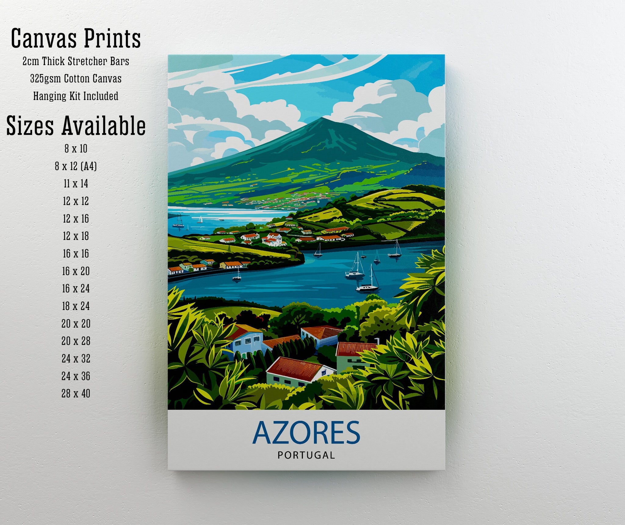 Azores Portugal Print Azores Decor Azores Poster Azores Art Azores Wall Art Gift for Nature Enthusiasts Azores Home Decor