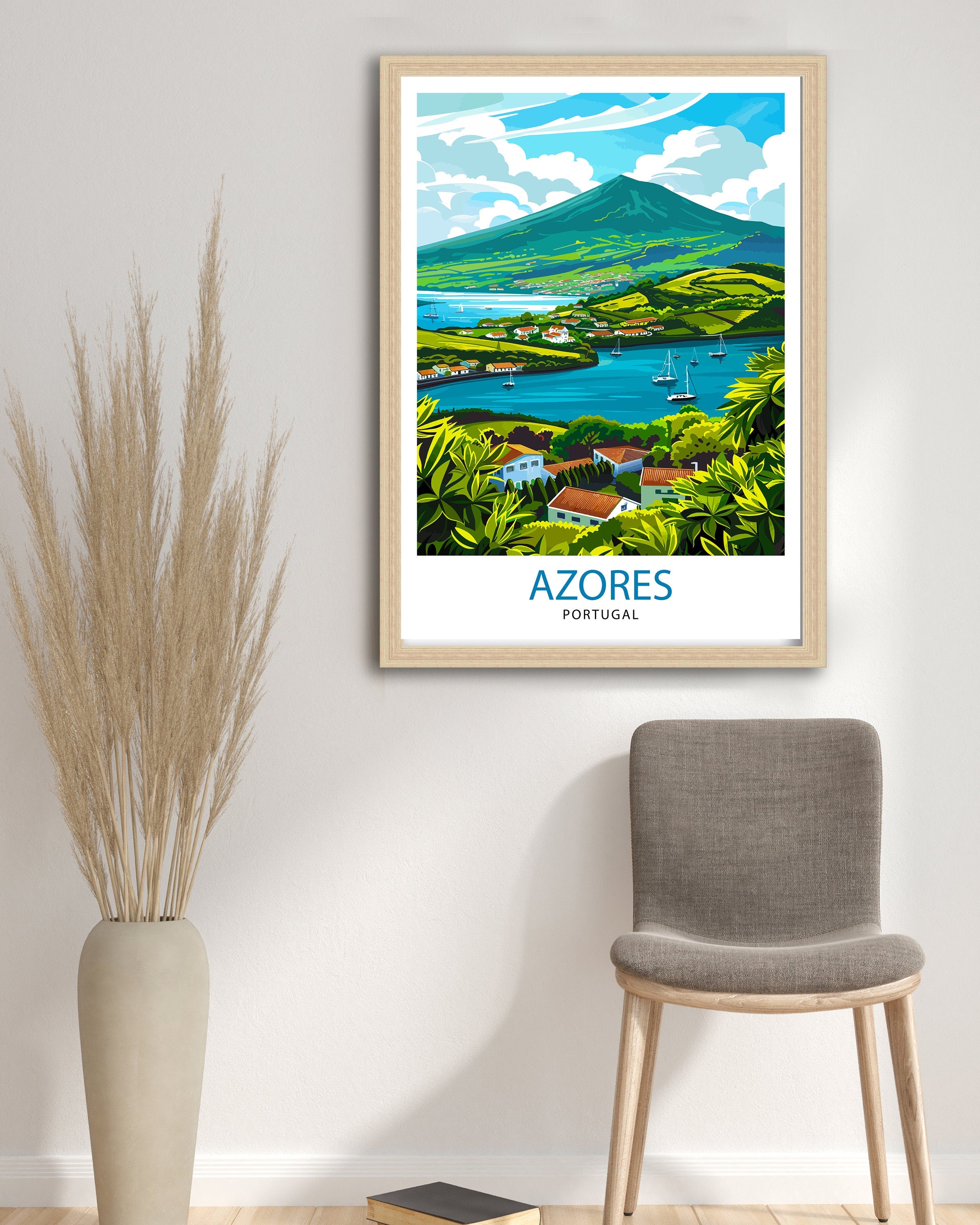 Azores Portugal Print Azores Decor Azores Poster Azores Art Azores Wall Art Gift for Nature Enthusiasts Azores Home Decor