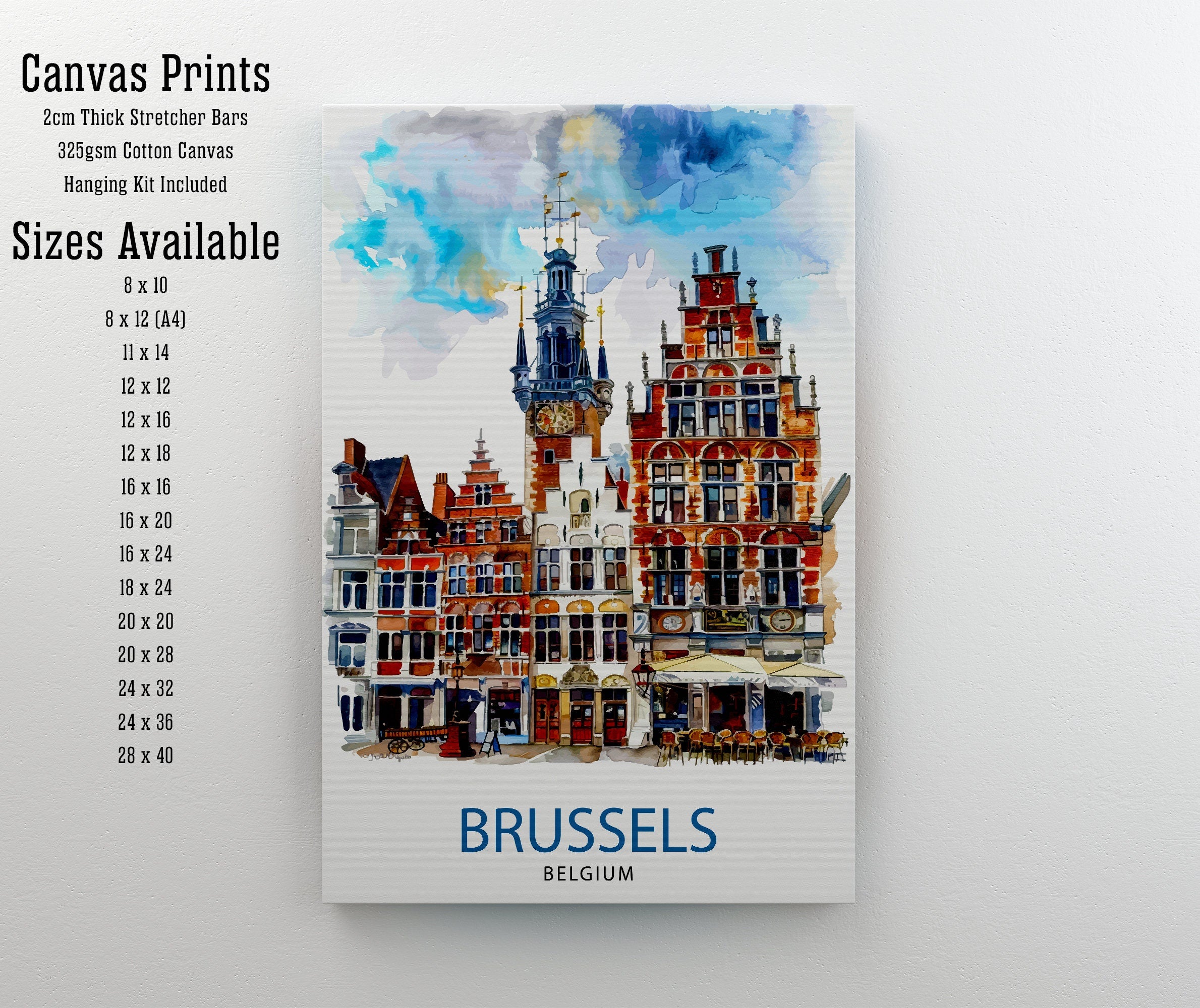 Brussels Belgium Travel Print Brussels Wall Decor Brussels Poster Belgium Travel Prints Brussels Art Print Brussels Illustration Brussels