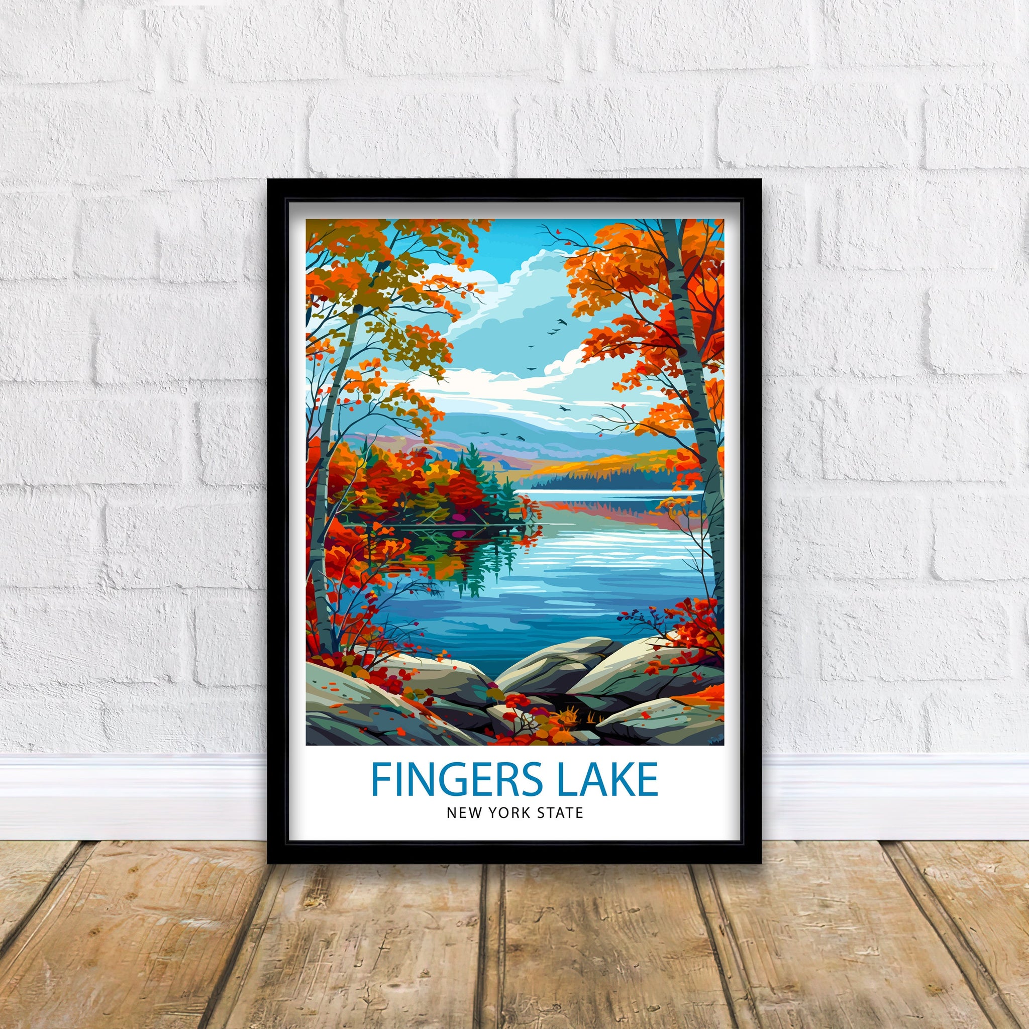 Finger Lakes New York State Travel Print| Finger Lakes Wall Decor Finger Lakes Poster New York State Travel Prints Finger Lakes Art Print