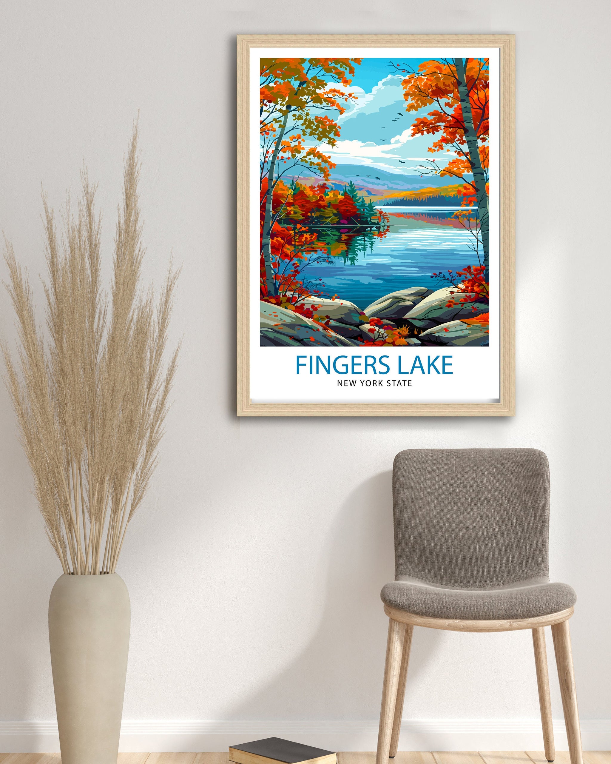 Finger Lakes New York State Travel Print| Finger Lakes Wall Decor Finger Lakes Poster New York State Travel Prints Finger Lakes Art Print