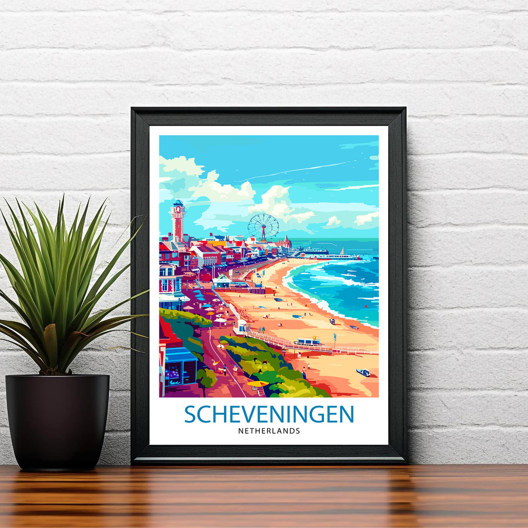 Scheveningen Netherlands Travel Poster