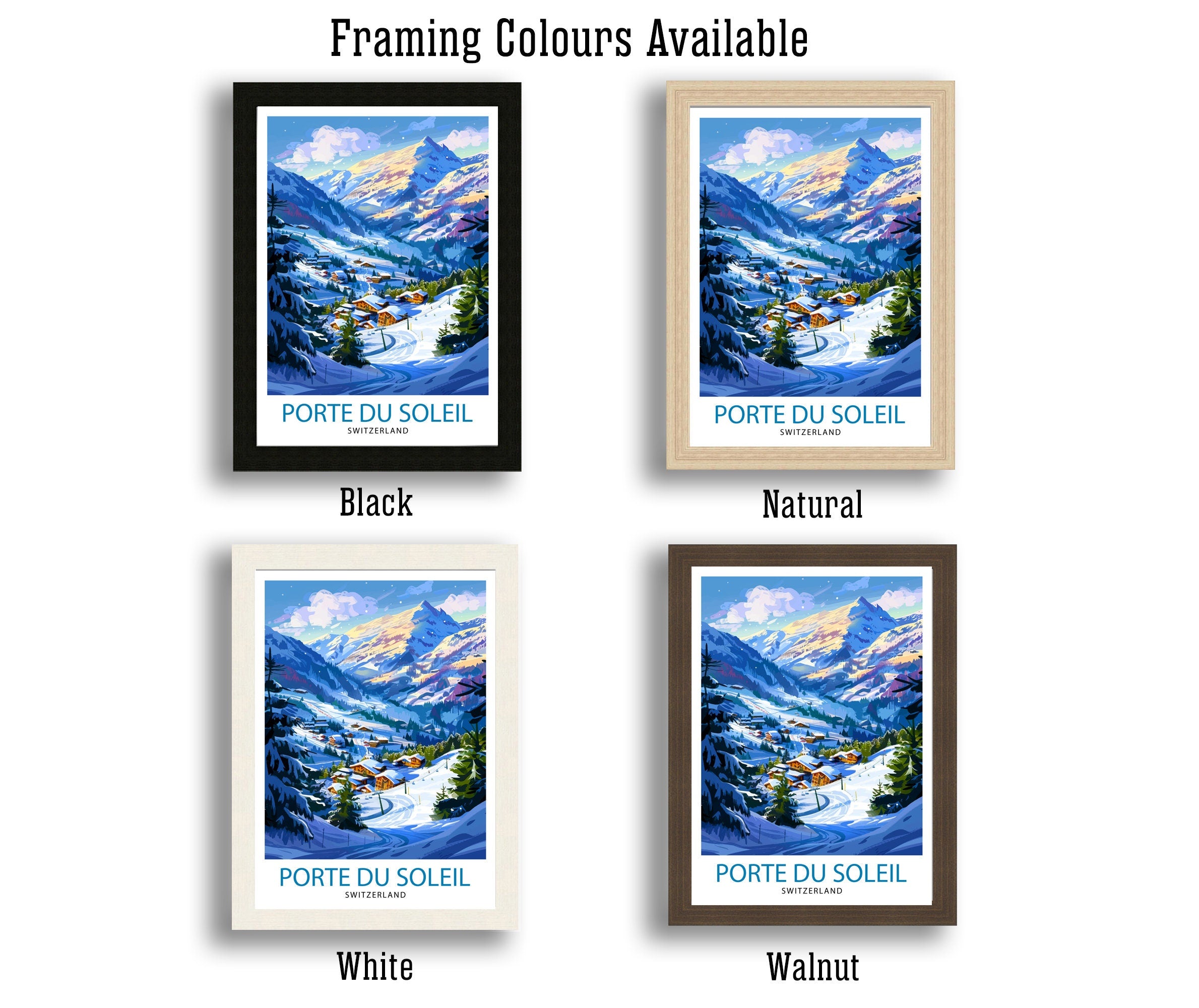 Portes du Soleil France Switzerland Travel Poster