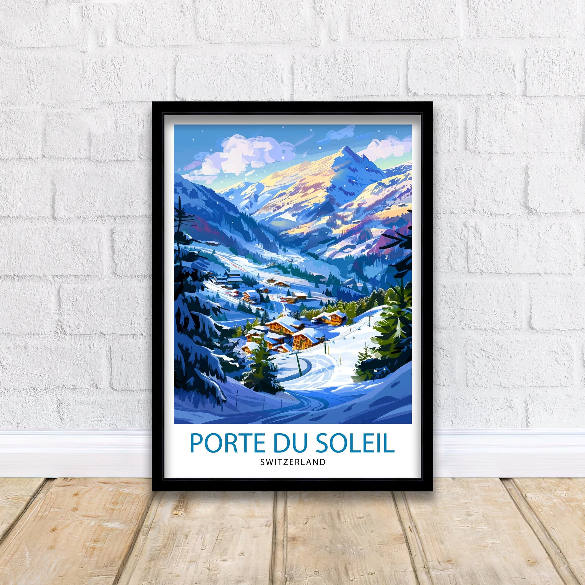 Portes du Soleil France Switzerland Travel Poster