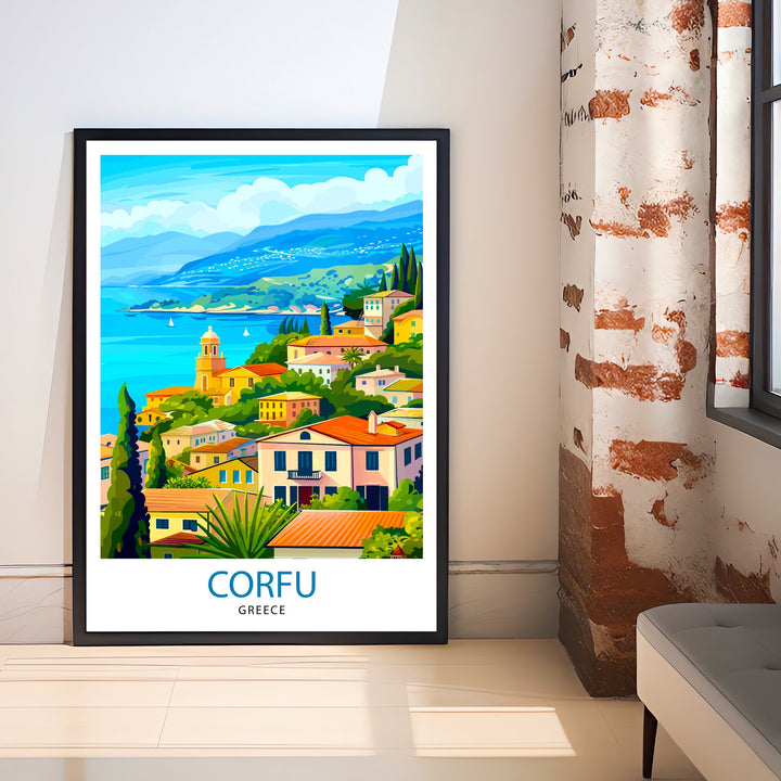 Corfu Greece Travel Poster Corfu Island