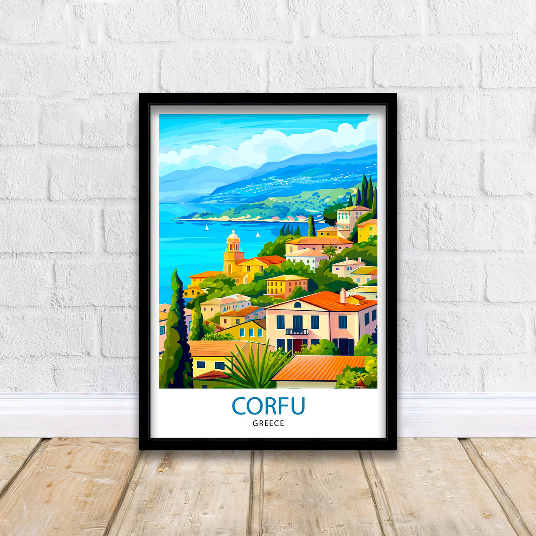 Corfu Greece Travel Poster Corfu Island