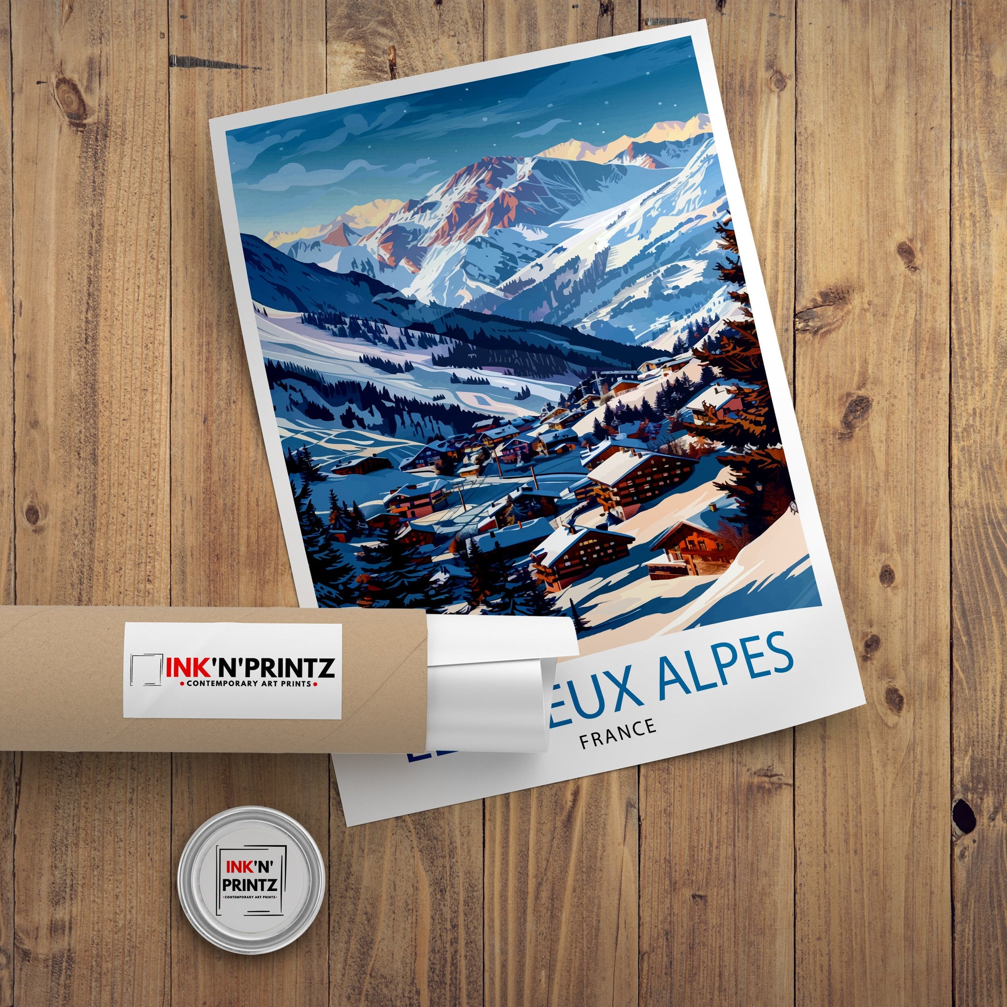 Les Deux Alpes Ski Resort Travel Print Wall Decor Art Les Deux Alpes Wall Hanging Home Décor Les Deux Alpes Gift Art Lovers France Art Lover