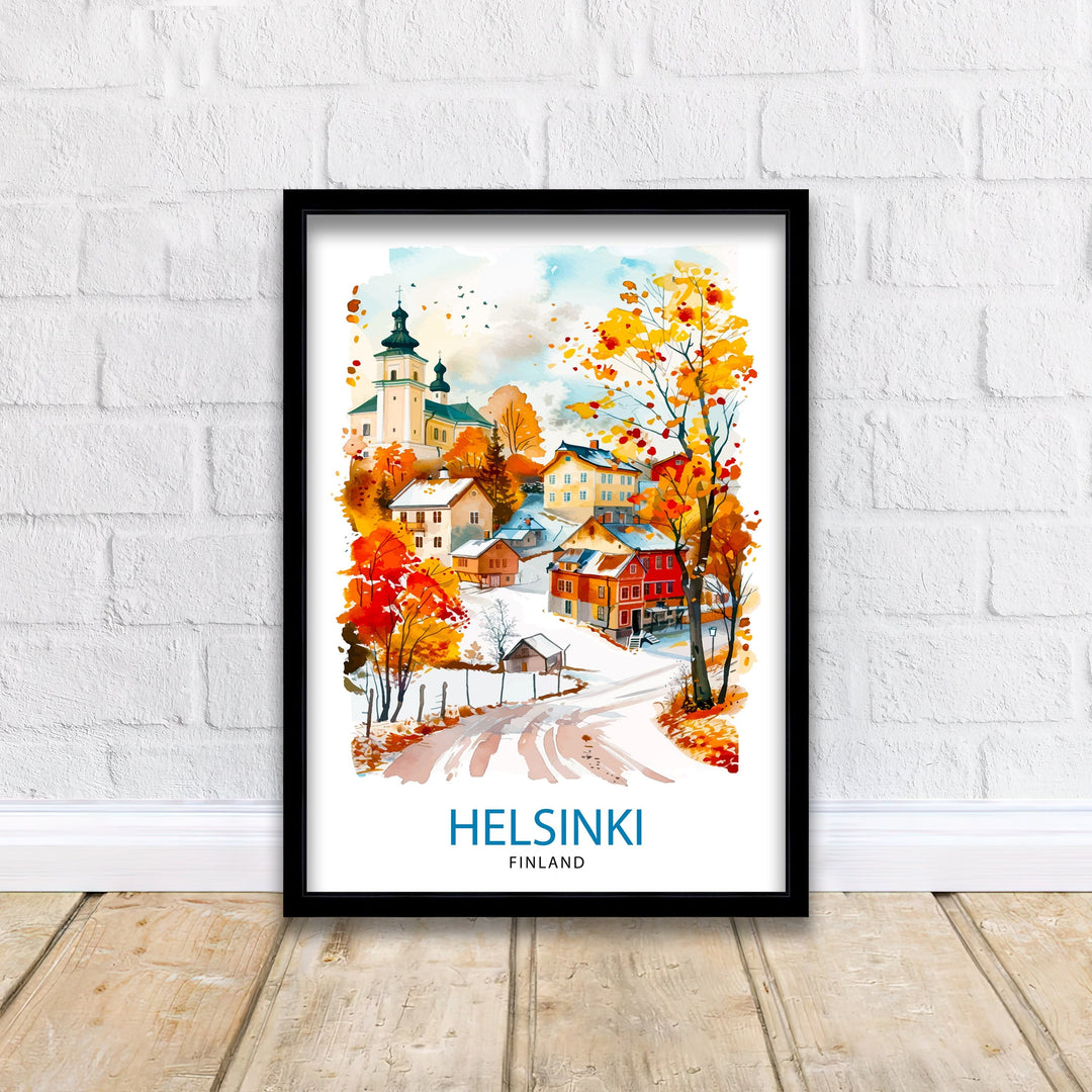 Helsinki Finland Travel Poster , Helsinki Wall Art, Helsinki Home Decor, Helsinki Travel Poster, Helsinki Illustration, Finland Poster