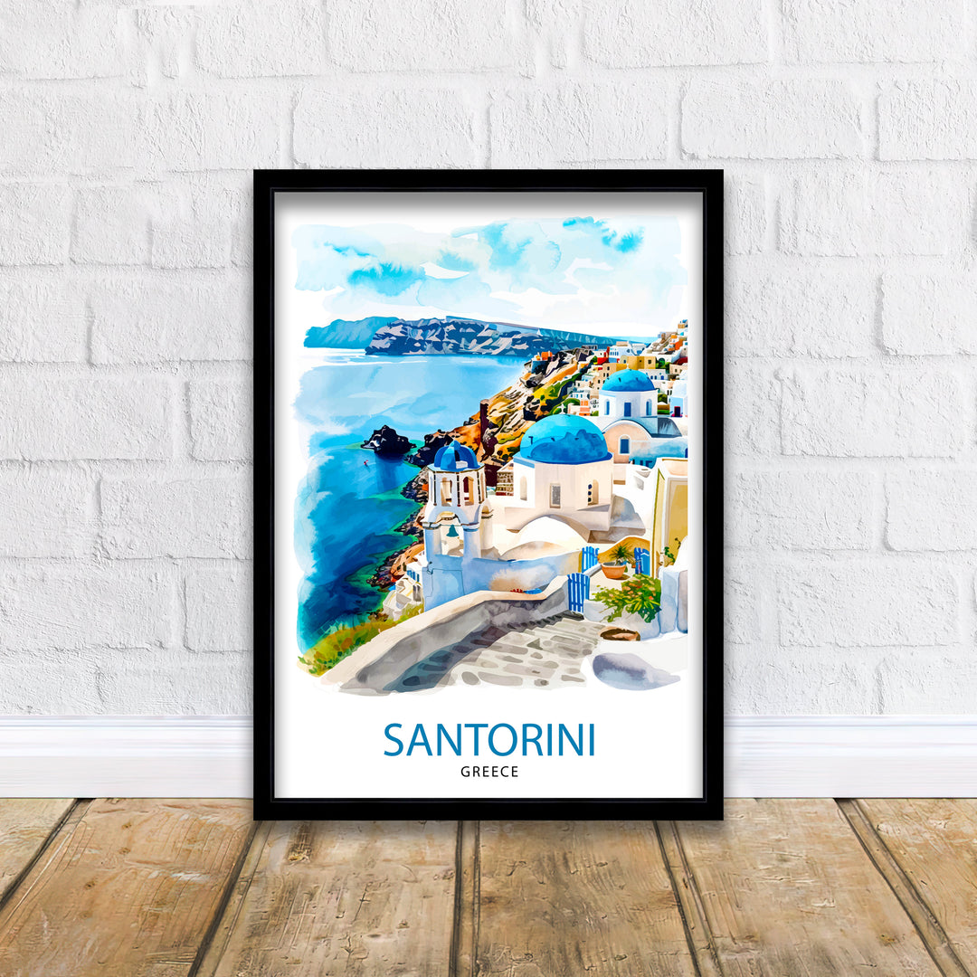 Santorini Greece Travel Poster Santorini