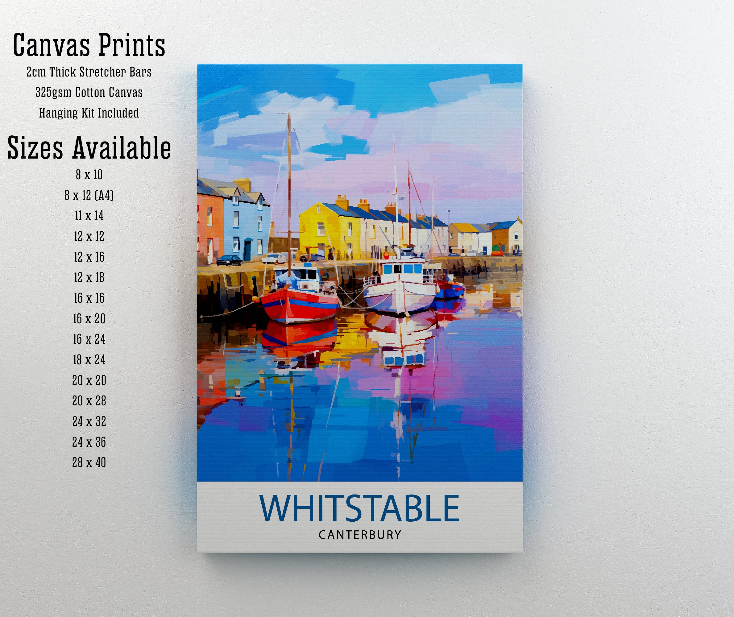 Whitstable Canterbury Travel Print Wall Art Whitstable Wall Hanging Home Décor Whitstable Gift Art Lovers UK Art Lover Gift Print Art