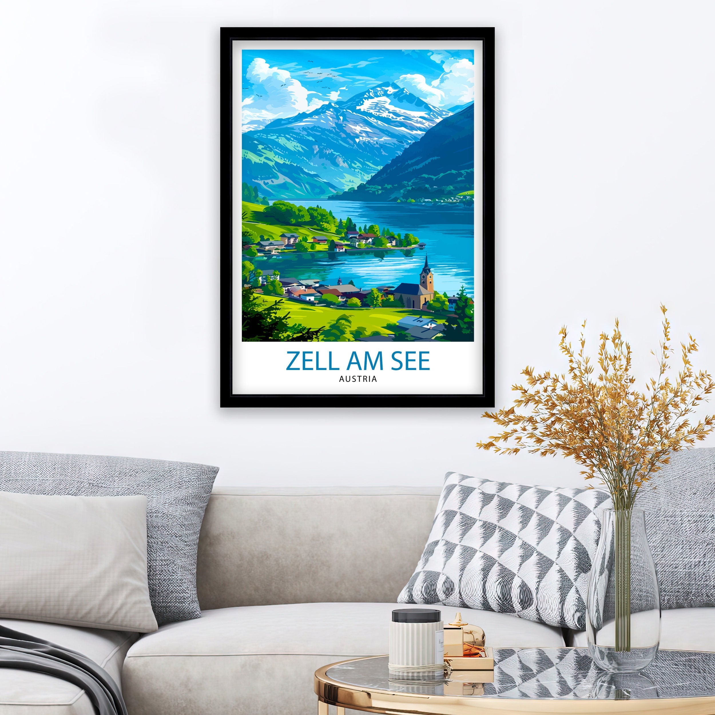 Zell am See Travel Print Wall Decor Wall Art Zell am See Wall Hanging Home Décor Zell am See Gift Art Lovers Austria Art Lover Gift Print