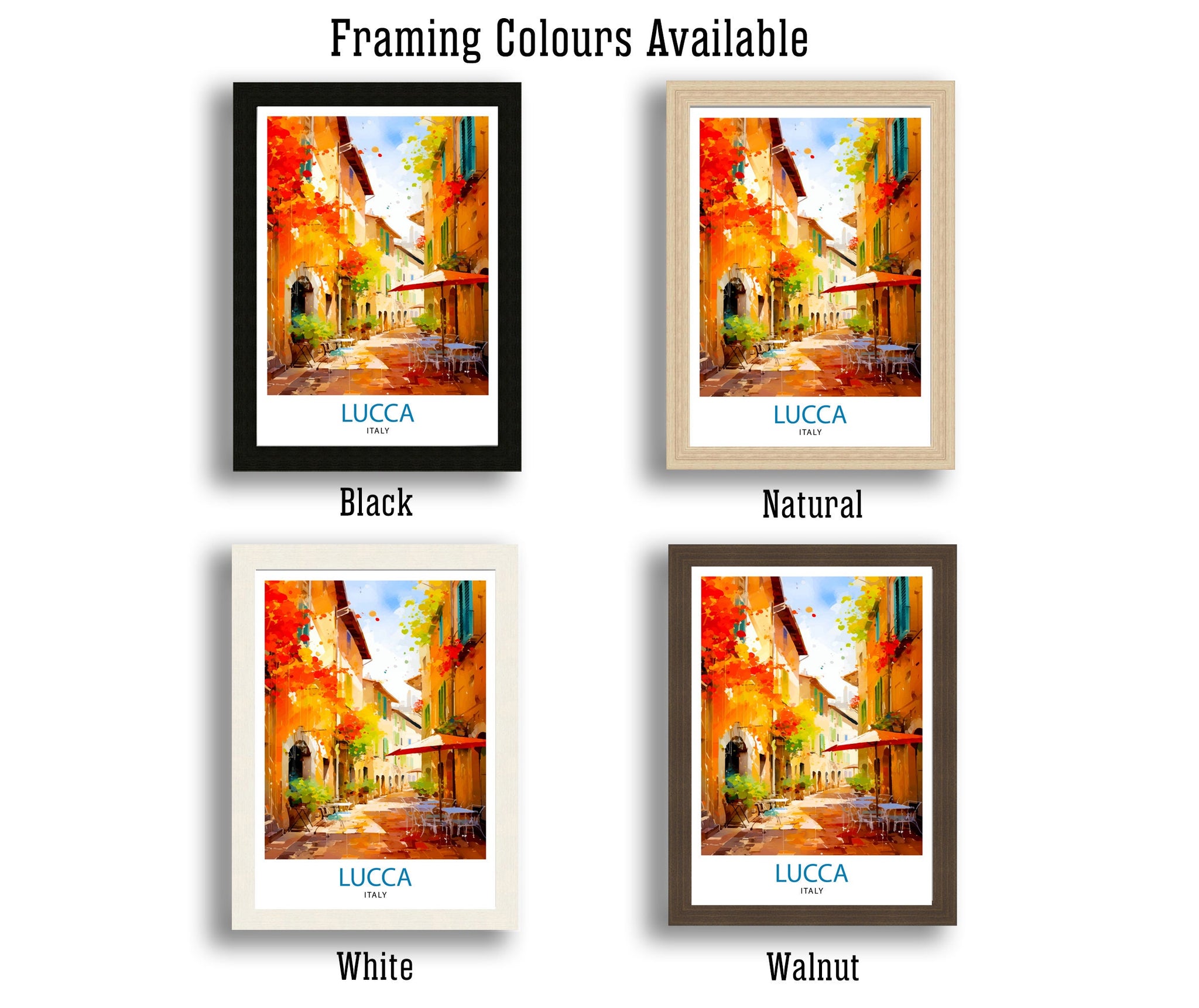 Lucca Italy Travel Poster