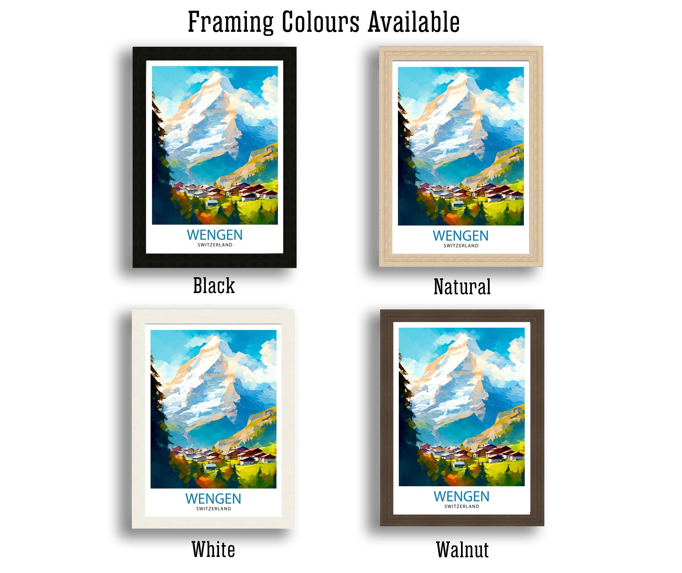 Wengen Switzerland Travel Print Wall Decor Wall Art Wengen Wall Hanging Home Décor Wengen Gift Art Lovers Switzerland Art Lover Gift Print