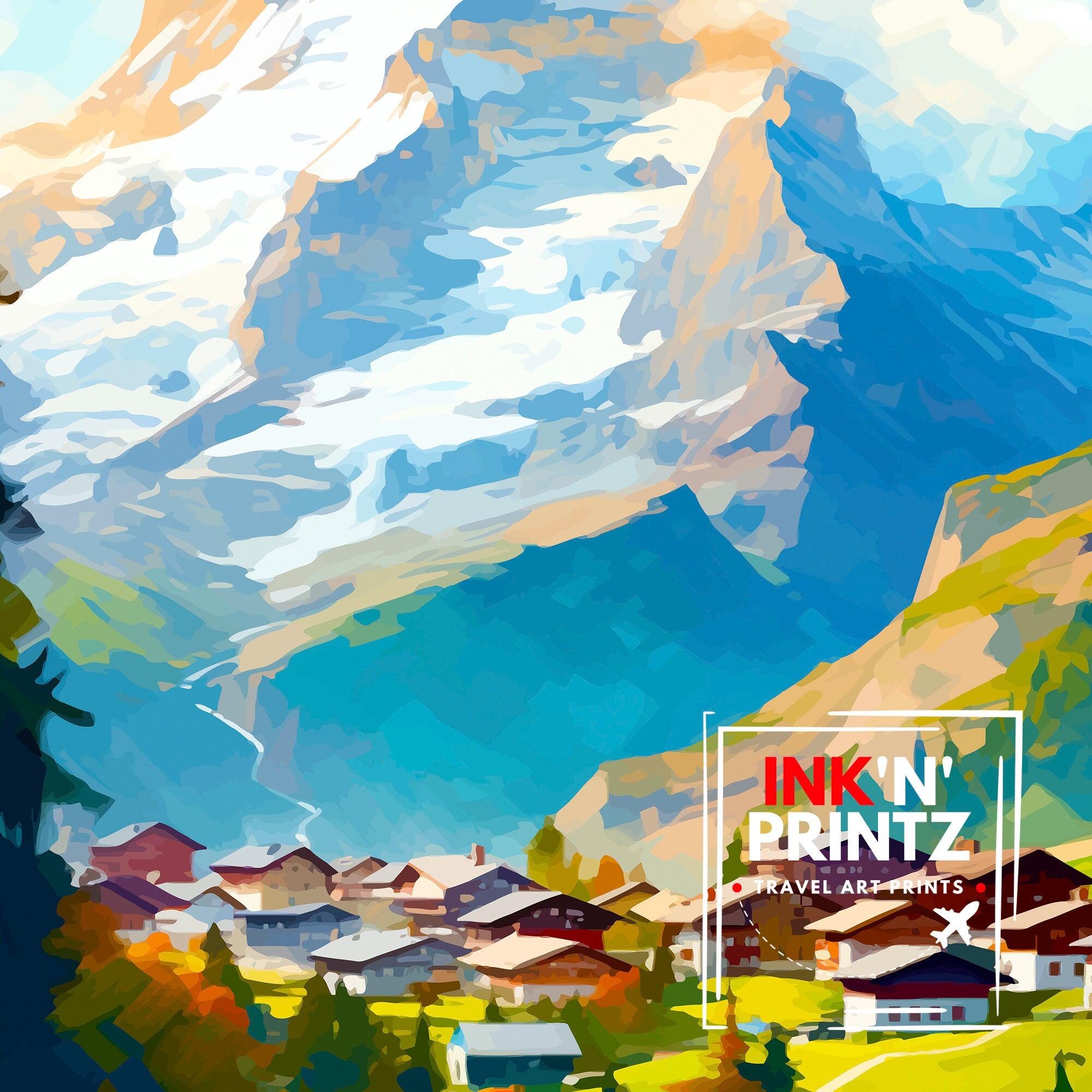 Wengen Switzerland Travel Print Wall Decor Wall Art Wengen Wall Hanging Home Décor Wengen Gift Art Lovers Switzerland Art Lover Gift Print