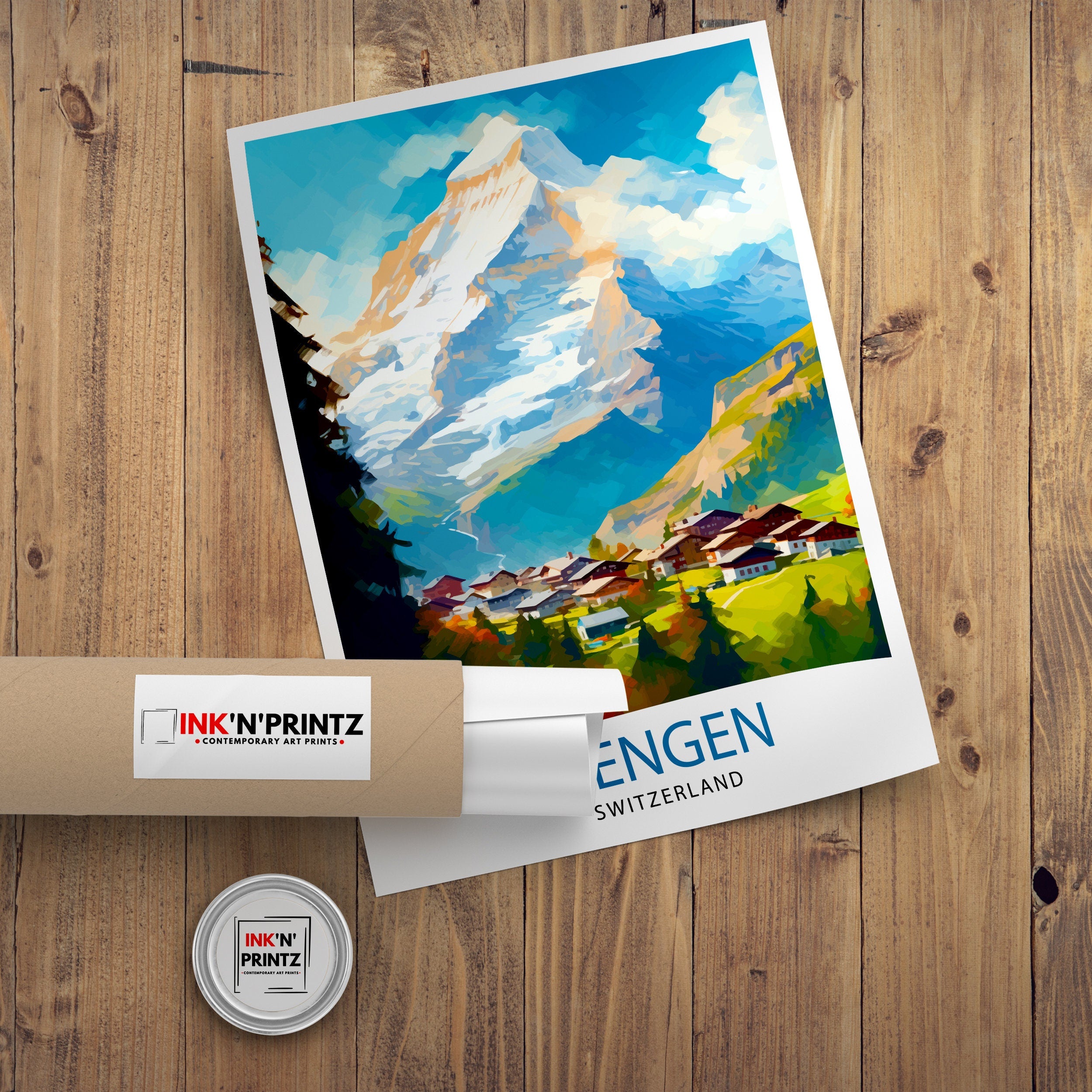 Wengen Switzerland Travel Print Wall Decor Wall Art Wengen Wall Hanging Home Décor Wengen Gift Art Lovers Switzerland Art Lover Gift Print