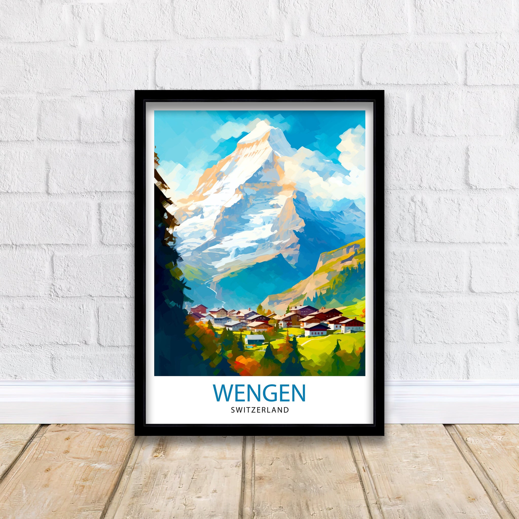 Wengen Switzerland Travel Print Wall Decor Wall Art Wengen Wall Hanging Home Décor Wengen Gift Art Lovers Switzerland Art Lover Gift Print
