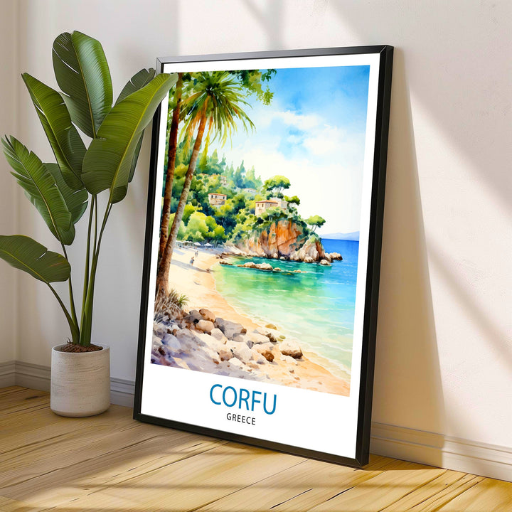 Corfu Greece Travel Poster Corfu Island