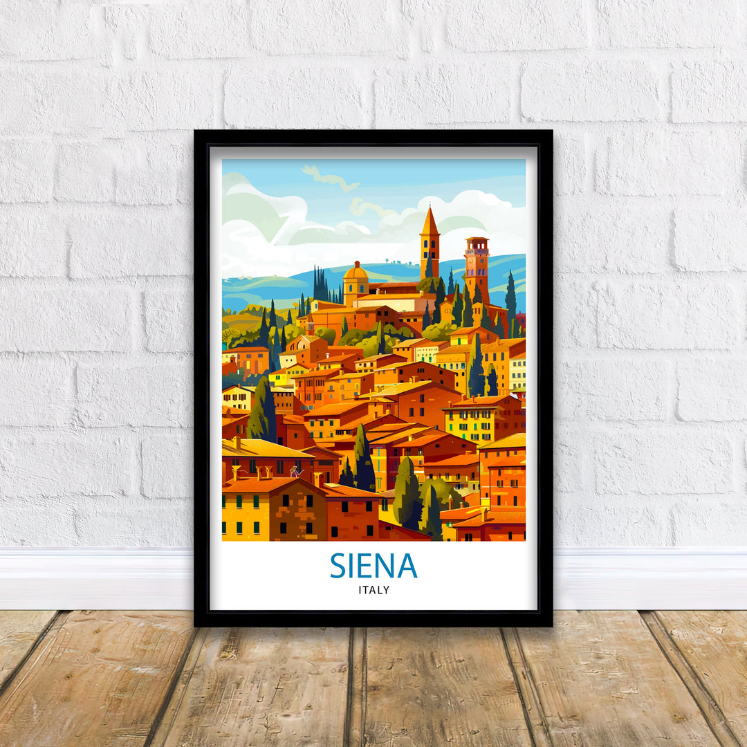 Siena Italy Travel Print Wall Decor Siena Wall Decor Siena Poster Tuscany Travel Prints Siena Art Print Siena Illustration Siena Wall