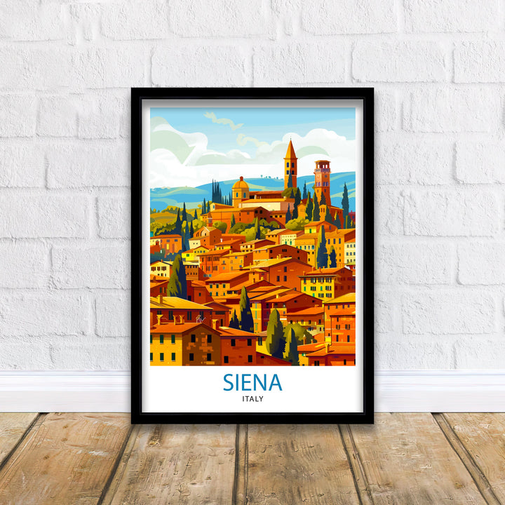 Siena Italy Travel Print Wall Decor Siena Wall Decor Siena Poster Tuscany Travel Prints Siena Art Print Siena Illustration Siena Wall