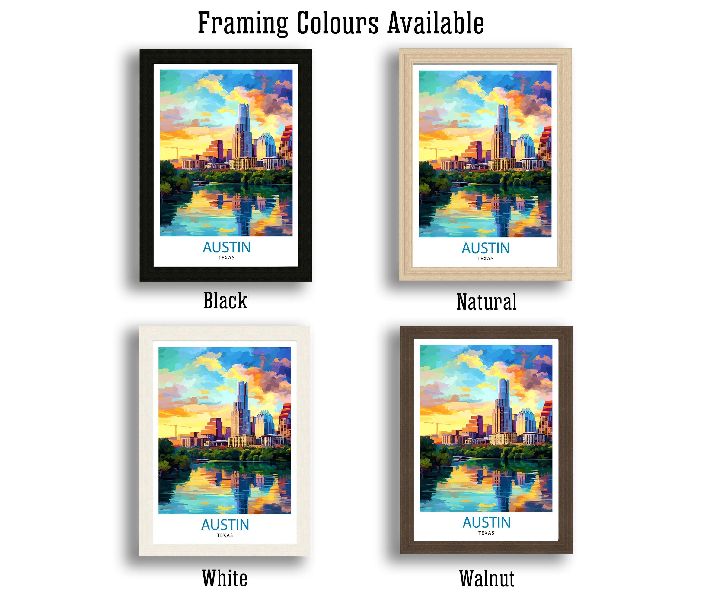 Austin Texas Travel Print Wall Decor Wall Art Austin Wall Hanging Home Décor Austin Gift Art Lovers Texas Art Lover Gift Print Art