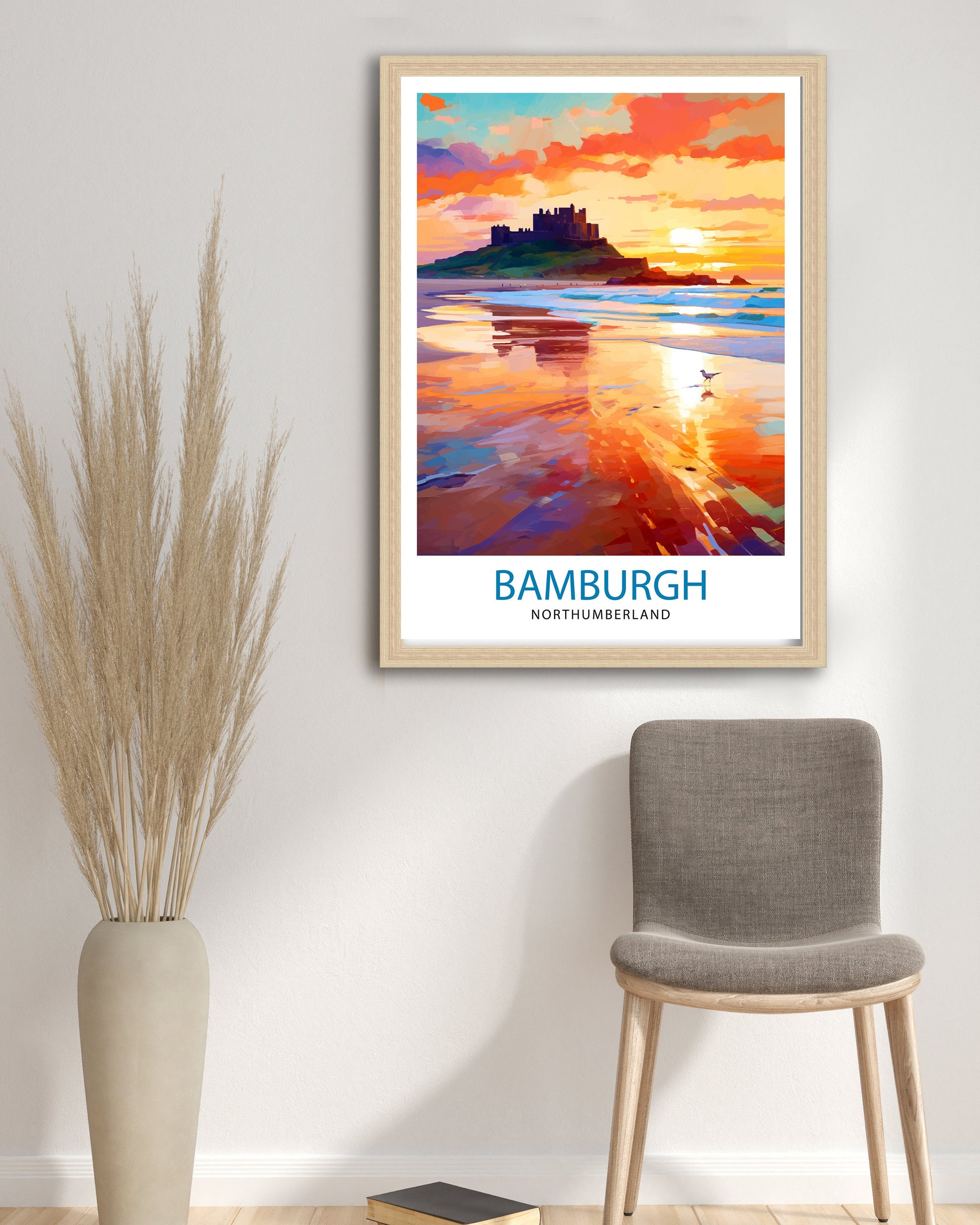 Bamburgh Travel Print Wall Decor Wall Art Bamburgh Wall Hanging Home Décor Bamburgh Gift Art Lovers UK Art Lover Gift Print Art