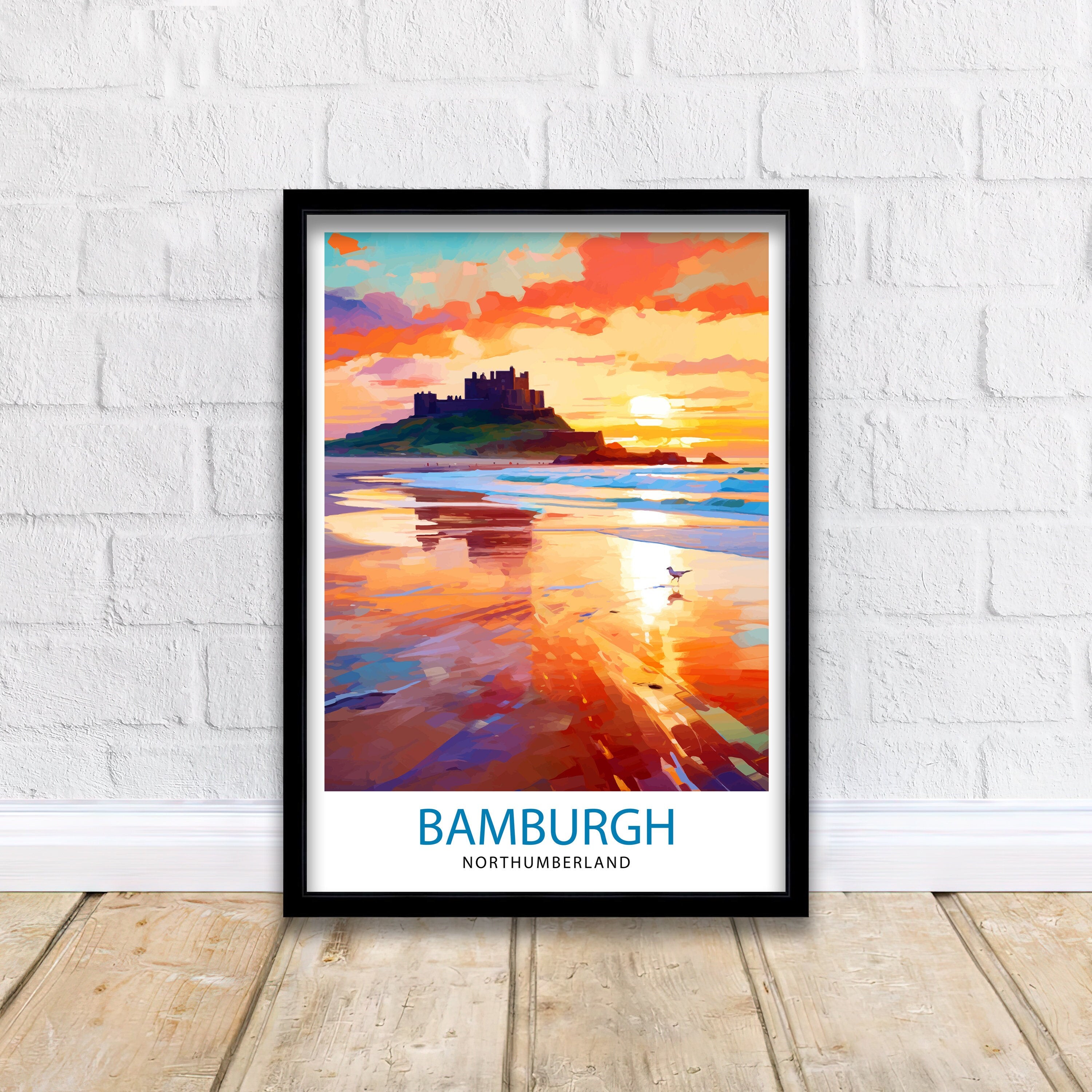 Bamburgh Travel Print Wall Decor Wall Art Bamburgh Wall Hanging Home Décor Bamburgh Gift Art Lovers UK Art Lover Gift Print Art