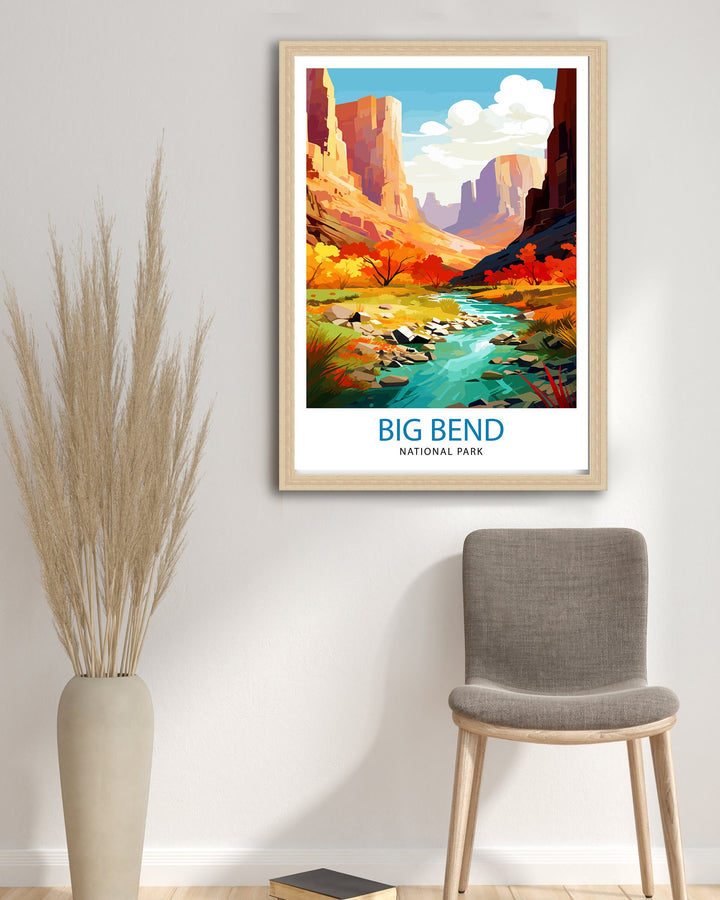 Big Bend National Park Travel Print Wall Decor Wall Art Big Bend Wall Hanging Home Décor Big Bend Gift Art Lovers Texas Art Lover Gift