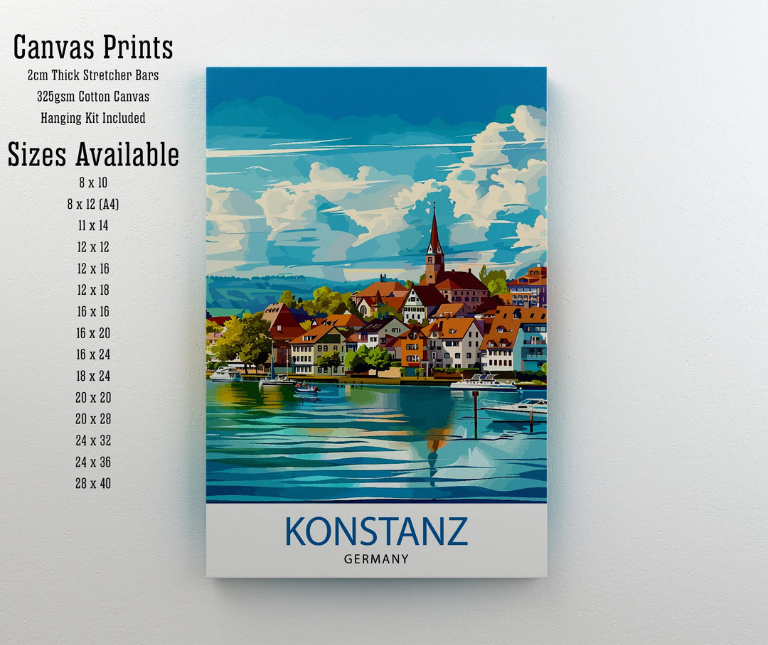 Konstanz Germany Travel Print Wall Decor Wall Art Konstanz Wall Hanging Home Décor Konstanz Gift Art Lovers Germany Art Lover Gift Print Art