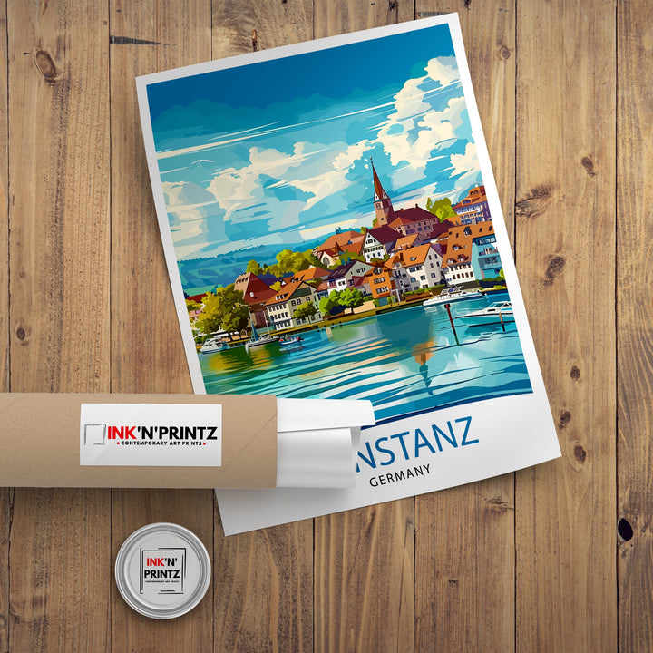 Konstanz Germany Travel Print Wall Decor Wall Art Konstanz Wall Hanging Home Décor Konstanz Gift Art Lovers Germany Art Lover Gift Print Art