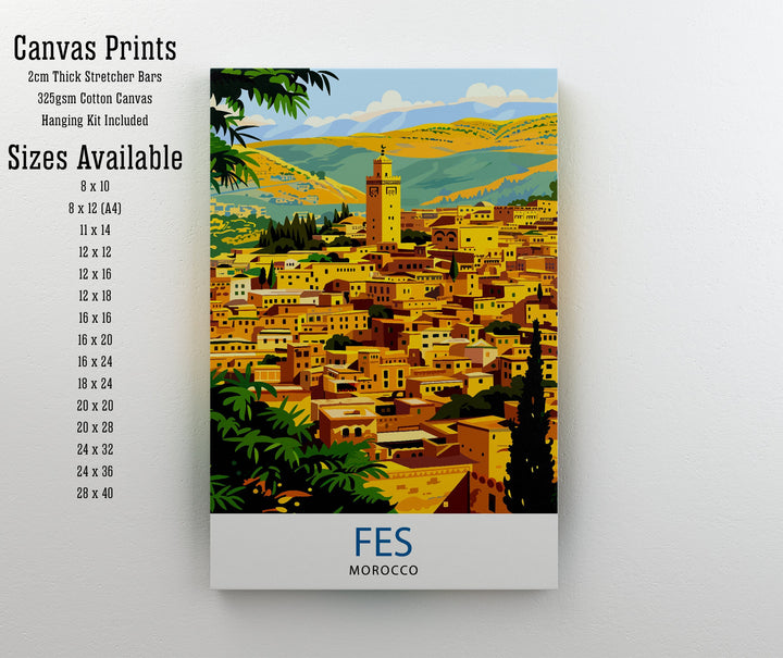 Fes Morocco Travel Poster