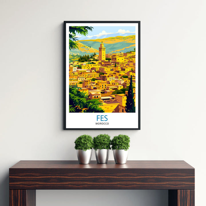 Fes Morocco Travel Poster