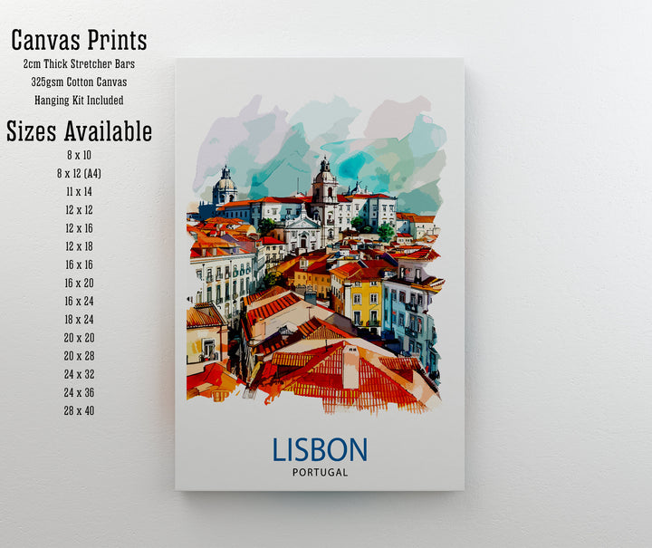 Lisbon Portugal Travel Print Lisbon Wall Decor Lisbon Poster Portugal Travel Prints Lisbon Art Print Lisbon Illustration Lisbon Wall Art