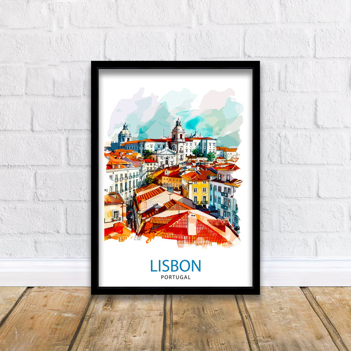 Lisbon Portugal Travel Print Lisbon Wall Decor Lisbon Poster Portugal Travel Prints Lisbon Art Print Lisbon Illustration Lisbon Wall Art