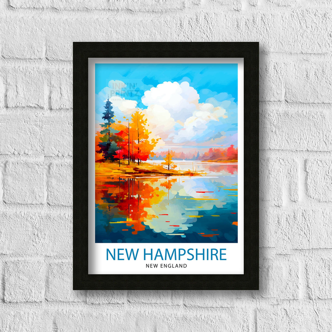 New Hampshire Travel Print Wall Decor Wall Art New Hampshire Wall Hanging Home Décor New Hampshire Gift Art Lovers USA Art Lover Gift Print