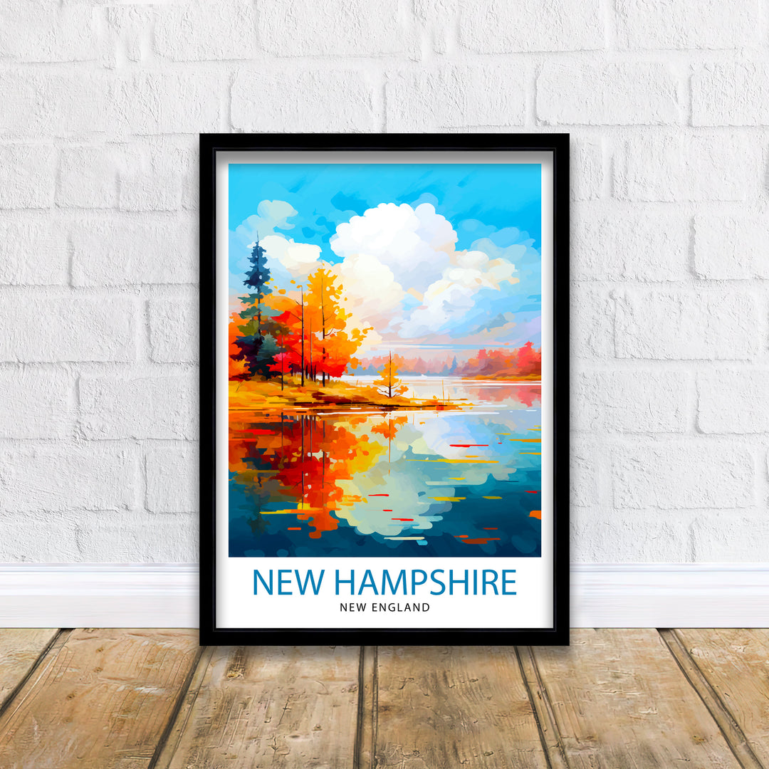 New Hampshire Travel Print Wall Decor Wall Art New Hampshire Wall Hanging Home Décor New Hampshire Gift Art Lovers USA Art Lover Gift Print