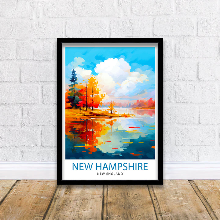 New Hampshire Travel Print Wall Decor Wall Art New Hampshire Wall Hanging Home Décor New Hampshire Gift Art Lovers USA Art Lover Gift Print