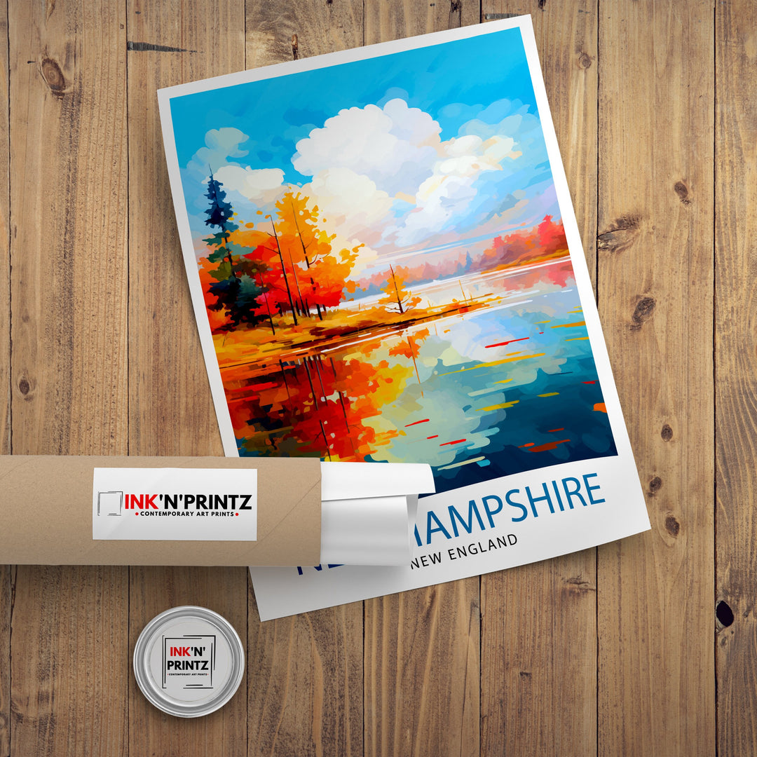 New Hampshire Travel Print Wall Decor Wall Art New Hampshire Wall Hanging Home Décor New Hampshire Gift Art Lovers USA Art Lover Gift Print