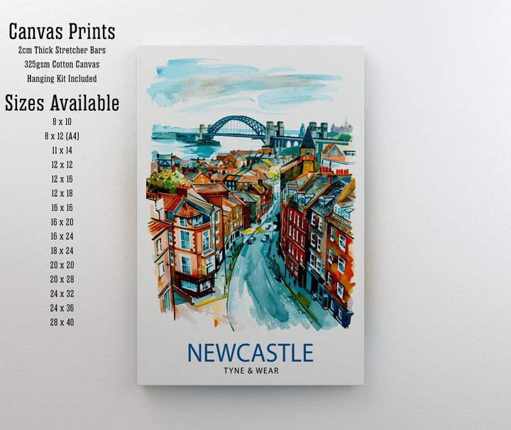 Newcastle Travel Print Wall Decor Wall Art Newcastle Wall Hanging Home Décor Newcastle Gift Art Lovers UK Art Lover Gift Print Art