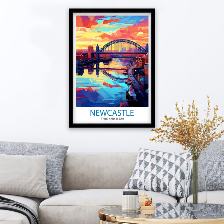 Newcastle upon Tyne Travel Poster Newcastle