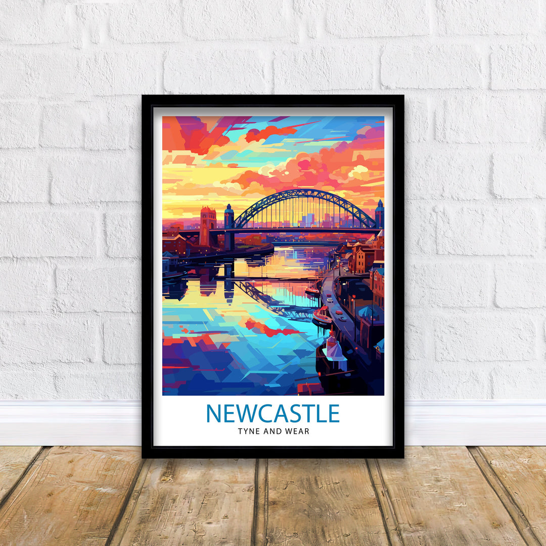 Newcastle upon Tyne Travel Poster Newcastle