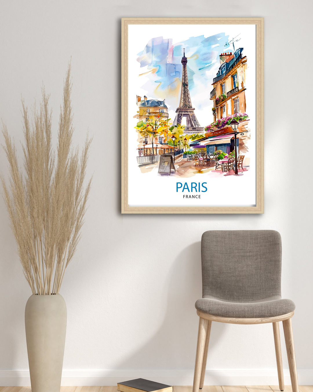 Paris France Travel Print Paris Wall Art Eiffel Tower Art France Travel Poster Paris Home Decor French Illustration Parisian Art Print