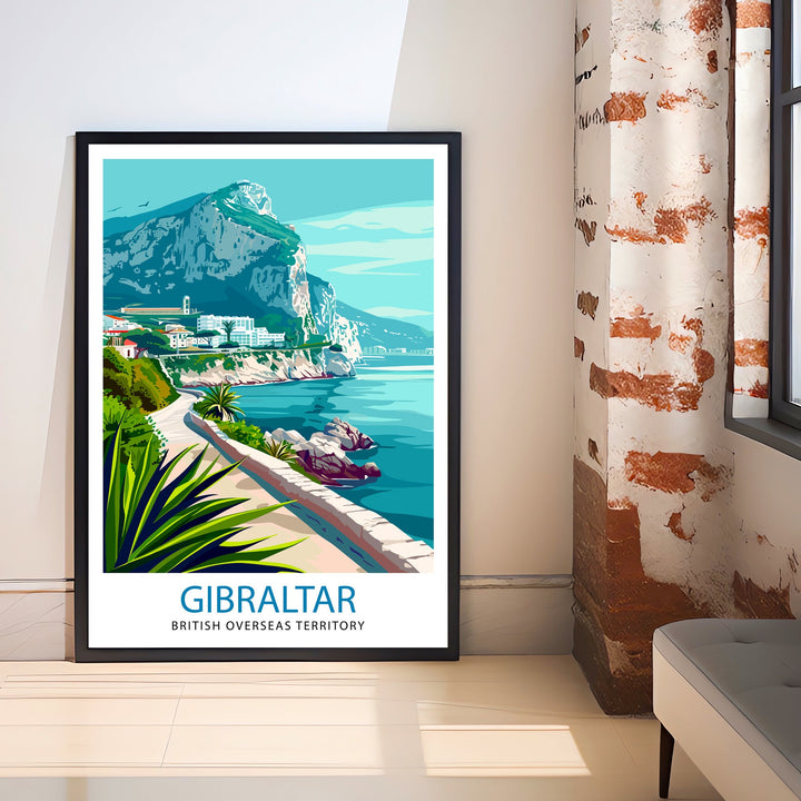 Gibraltar Travel Print Wall Decor Wall Art Gibraltar Wall Hanging Home Décor Gibraltar Gift Art Lovers UK Art Lover Gift Print Art