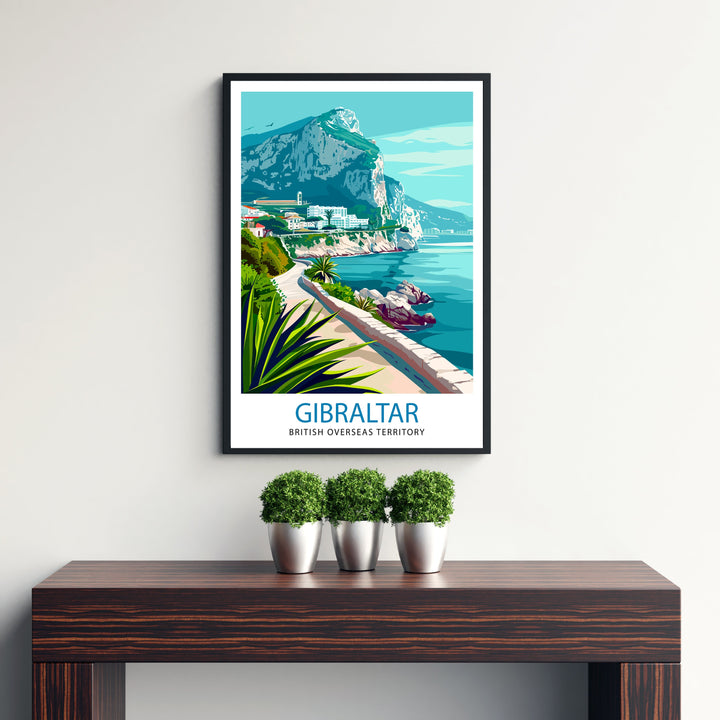 Gibraltar Travel Print Wall Decor Wall Art Gibraltar Wall Hanging Home Décor Gibraltar Gift Art Lovers UK Art Lover Gift Print Art