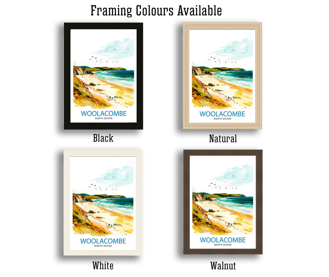 Woolacombe North Devon Travel Print Wall Decor Wall Art Woolacombe Wall Hanging Home Décor Woolacombe Gift Art Lovers UK Art Lover Gift