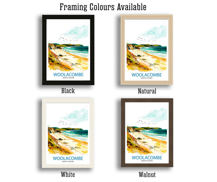 Woolacombe North Devon Travel Print Wall Decor Wall Art Woolacombe Wall Hanging Home Décor Woolacombe Gift Art Lovers UK Art Lover Gift