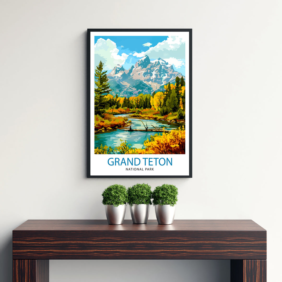 Grand Teton National Park Travel Print Wall Decor Wall Art Grand Teton Wall Hanging Home Décor Grand Teton Gift Art Lovers USA Art Lover