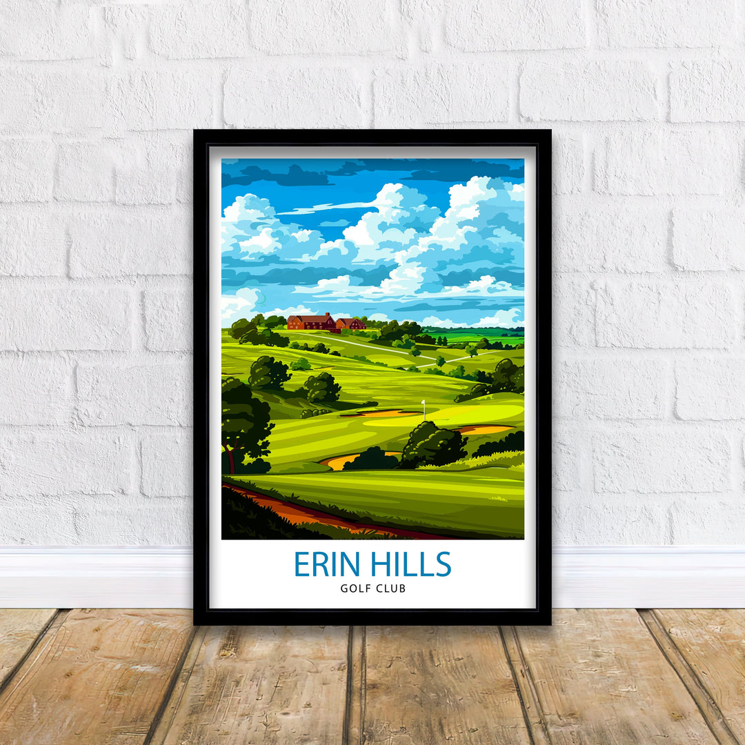 Erin Hills Golf Club Travel Print Wall Decor Wall Art Erin Hills Wall Hanging Home Décor Erin Hills Gift Art Lovers Golf Art Lover Gift